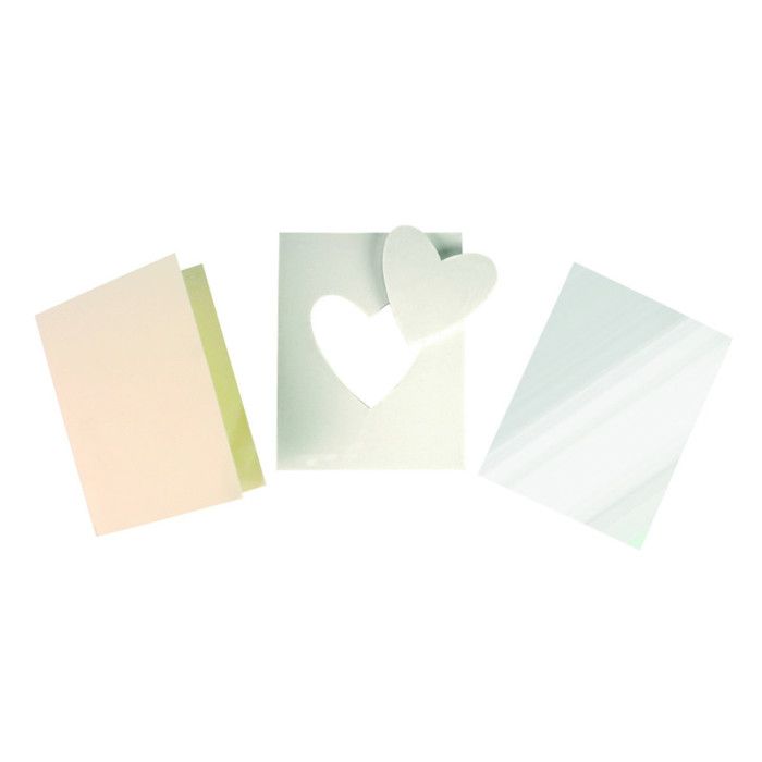 Carte à créer - Avec fenêtre pour paillettes - 10x14cm - Découpe cœur