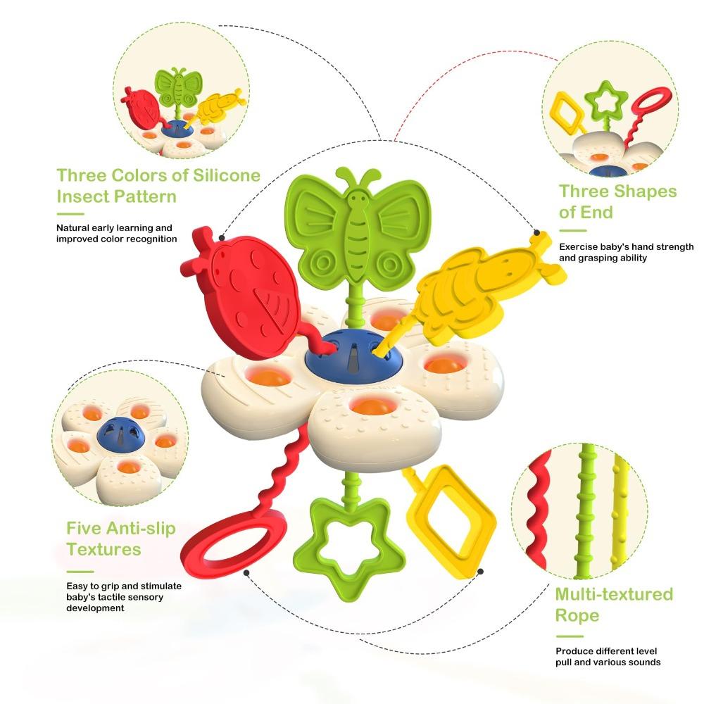 Early Education Newborn Chew Toys Soft Silicone Baby Travel Toys Baby Sensory Toys  For1-2 Year Old
