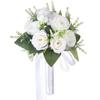 Braut-Weißes Schleierkraut & Rosenstrauß - Frische Künstliche Blumen für Hochzeit oder Brautjungfer.