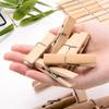 20pcs/pack Mini Bamboo Wooden Clothes Photo Paper Peg Clothespin Laundry Hangers Craft Clips
