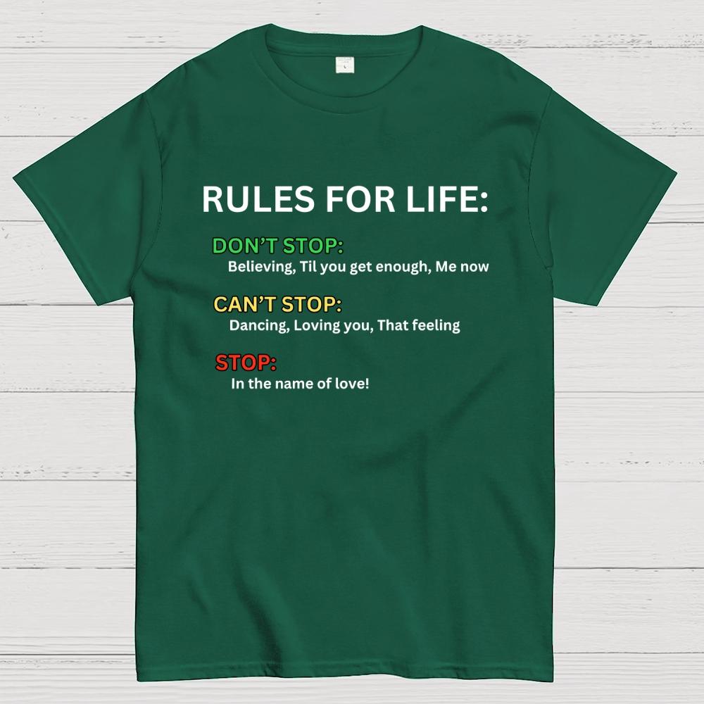 Rules For Life Unisex 100% Cotton Summer Casual Cool Loose T-Shirt