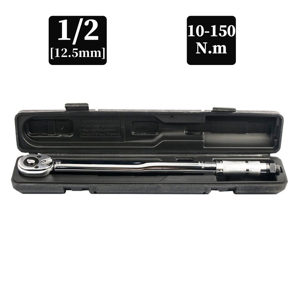 Ratchet Torque Wrench Square Drive 5-150N.m Reversible Ratchet Key 3/8'' Adjustable Torque Spanner Precise Preset Hand Tool
