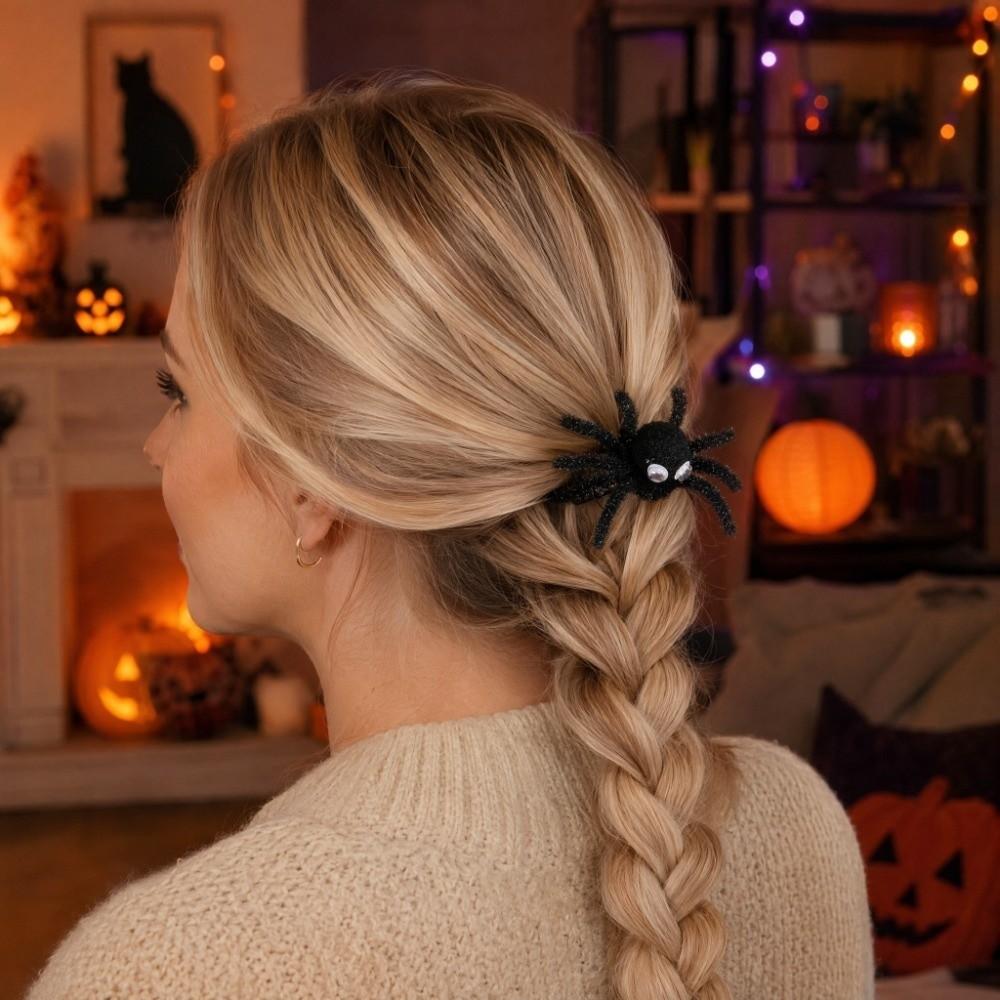 Hair Decoration Halloween Spider Hair Clip Funny Hairball Spider Hairpin  Halloween Party