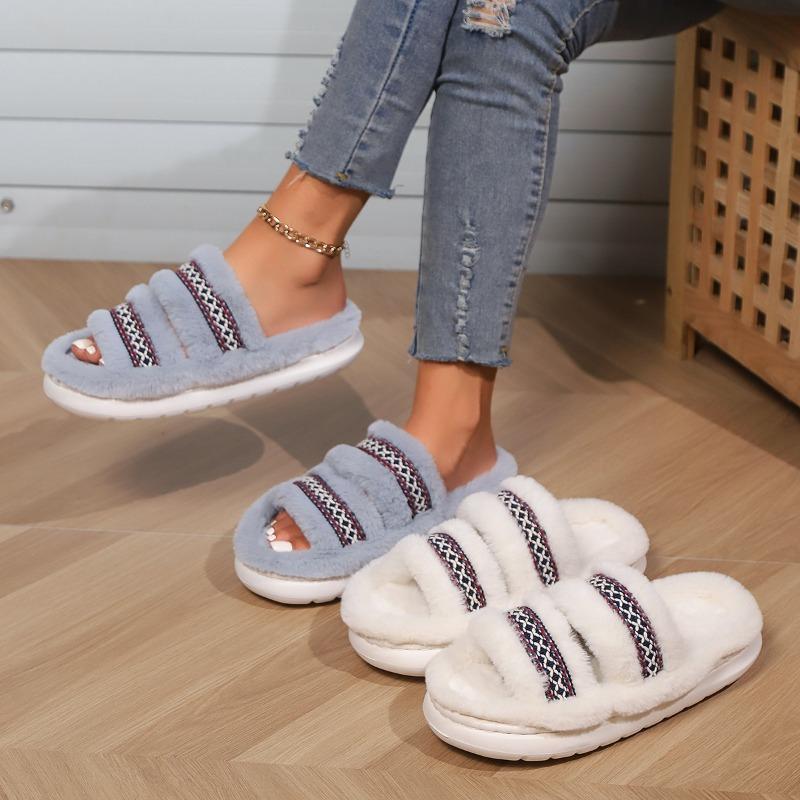 New Home Shoes, MAO MAO Open Slippers, Warm Spring and Autumn Style Slippers