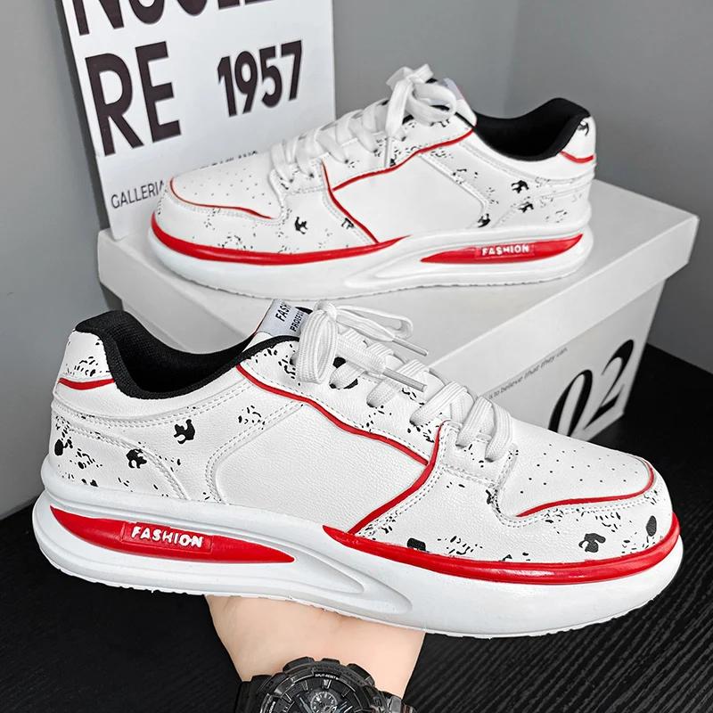 

2024 Новые мужские универсальные туфли на толстой подошве, модные повседневные туфли из сверхтонкой кожи, новые трендовые спортивные туфли Star, размер 39-44 39