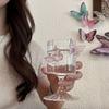 Fjärilscocktailglas Glas Vattenglas Rödvinspokal Ins-stil Högborosilikatglas Saftglas Värmetålig
