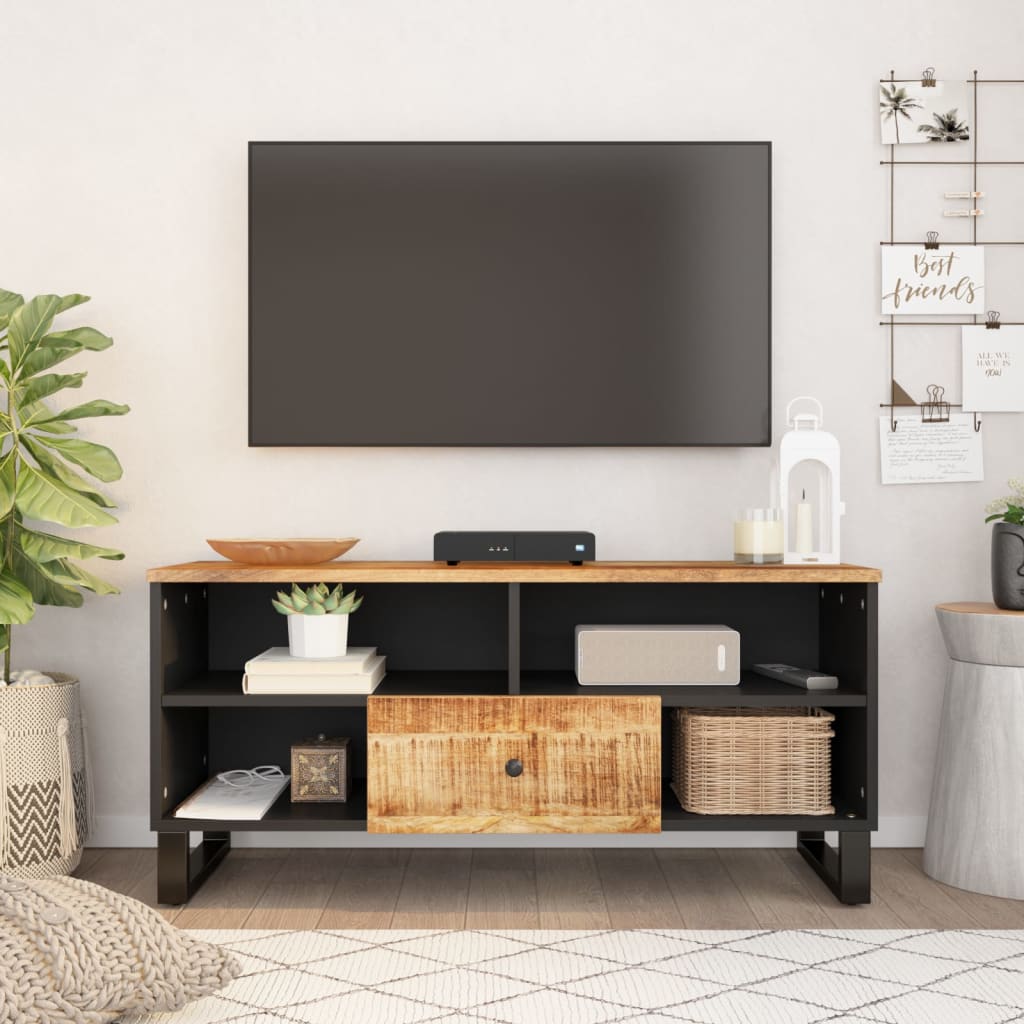 TV Cabinet 100x33x46 cm Solid Wood Mango & Engineered Wood