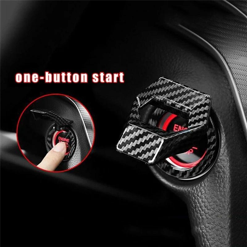 1PC New Car Engine Start Stop Switch Button Cover Decorative Auto Accessories Push Button Sticky Cover Car Interior Car-Styling