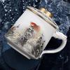 Chaxun Mutton Fat Jade Ceramic Tea Separation Office Mug