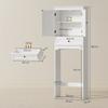 Toilet Storage Unit, Bathroom Cabinet, 2 Doors, Drawer, Adjustable Shelf, White