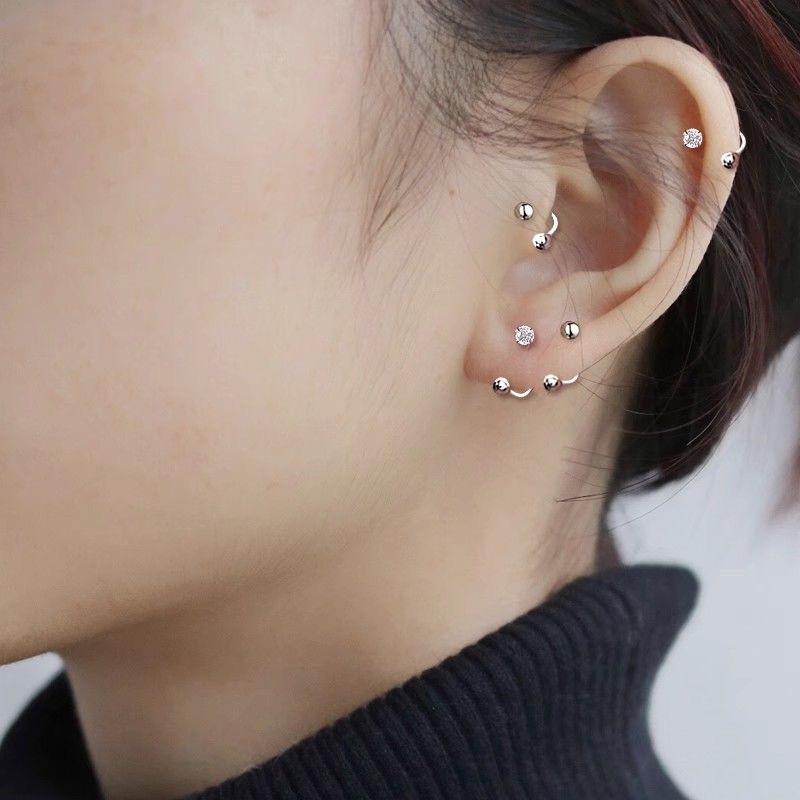 Super Shiny Ear Bone Stud Screws for Securing The Earrings for Pierced Ears. The Earrings Have Small Ear Loops.