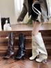 2025 European and American Style Mango Head Wide Tube Thin Pile Over Knee Thin Heel Boots