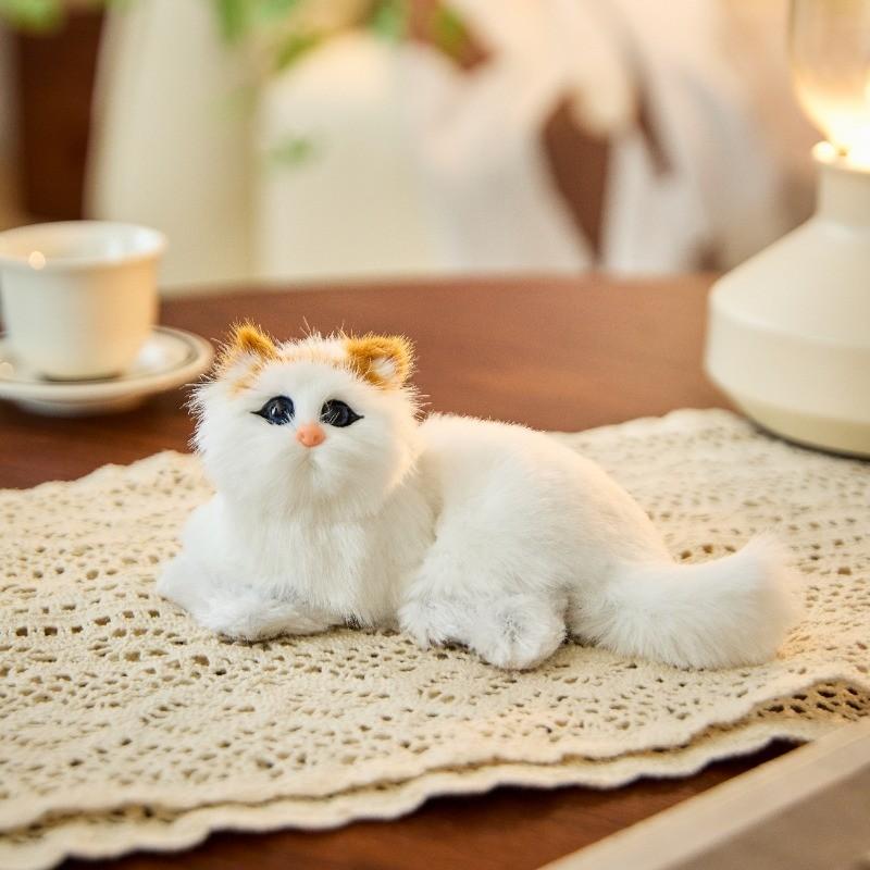 Realistisch Kat Pluche Speelgoed Beeldje Verzamelaar Dier Model Voor Huisdecoratie En Cadeau