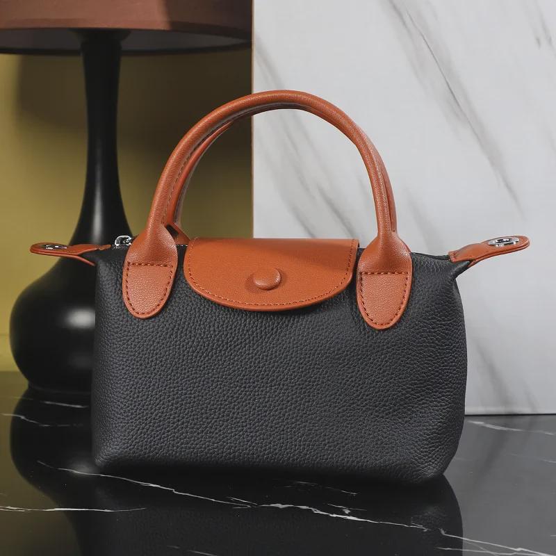 2025 Women's Korean Dumpling Shoulder Bag - High-Grade Genuine Leather, All-Match Handbag & Messenger Style