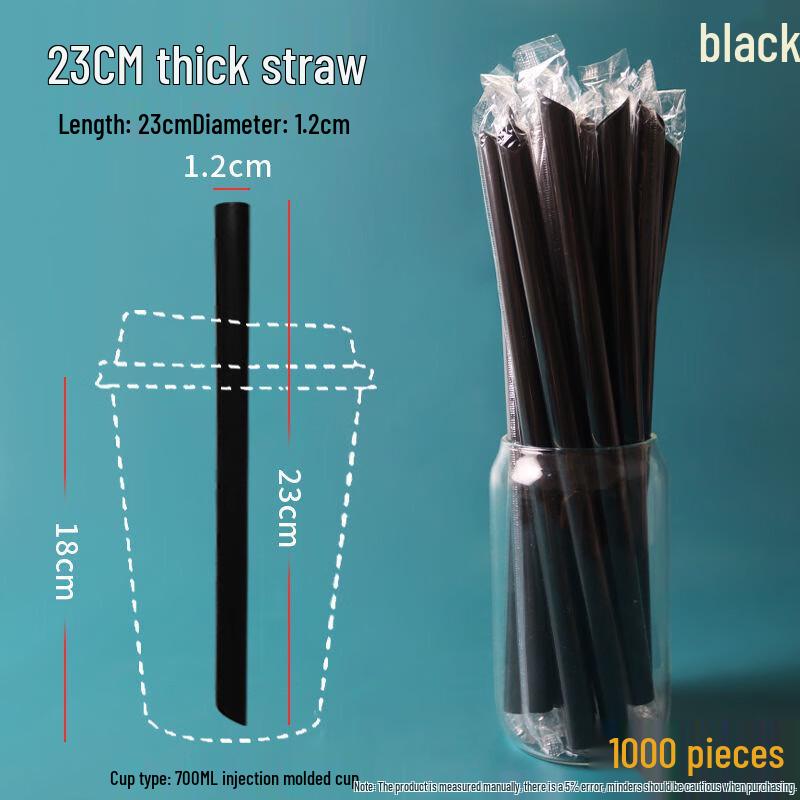Shixun Black Hard Tip Bubble Tea Straws