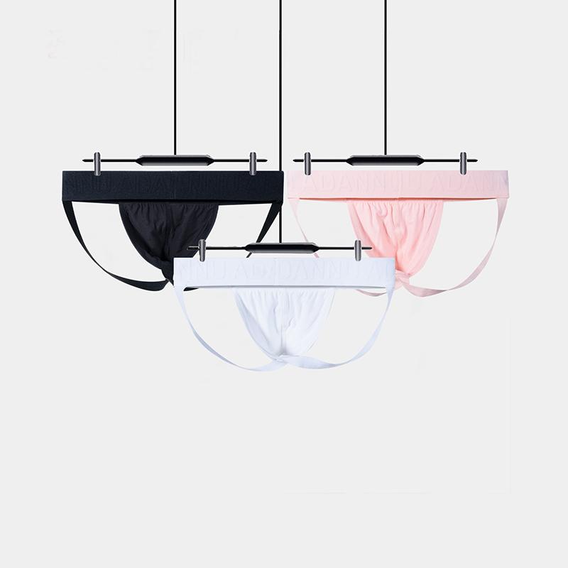 Men's Modal T-Back Thongs, Breathable Low Rise Underwear with Hip Lifting Support, Comfortable Elastic Jockstrap Style Panties