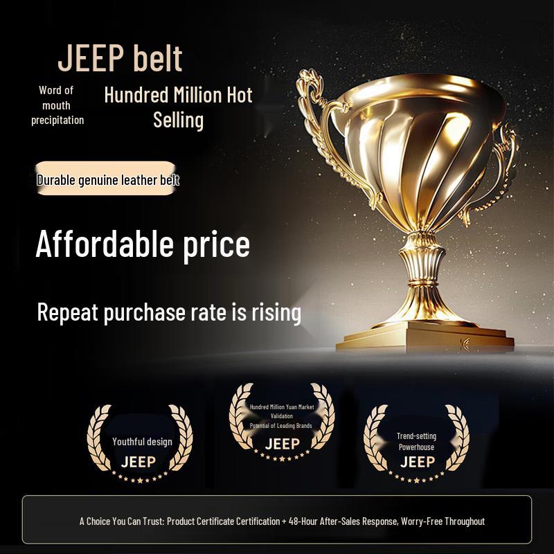 JEEP Men s Genuine Leather Automatic Buckle Belt