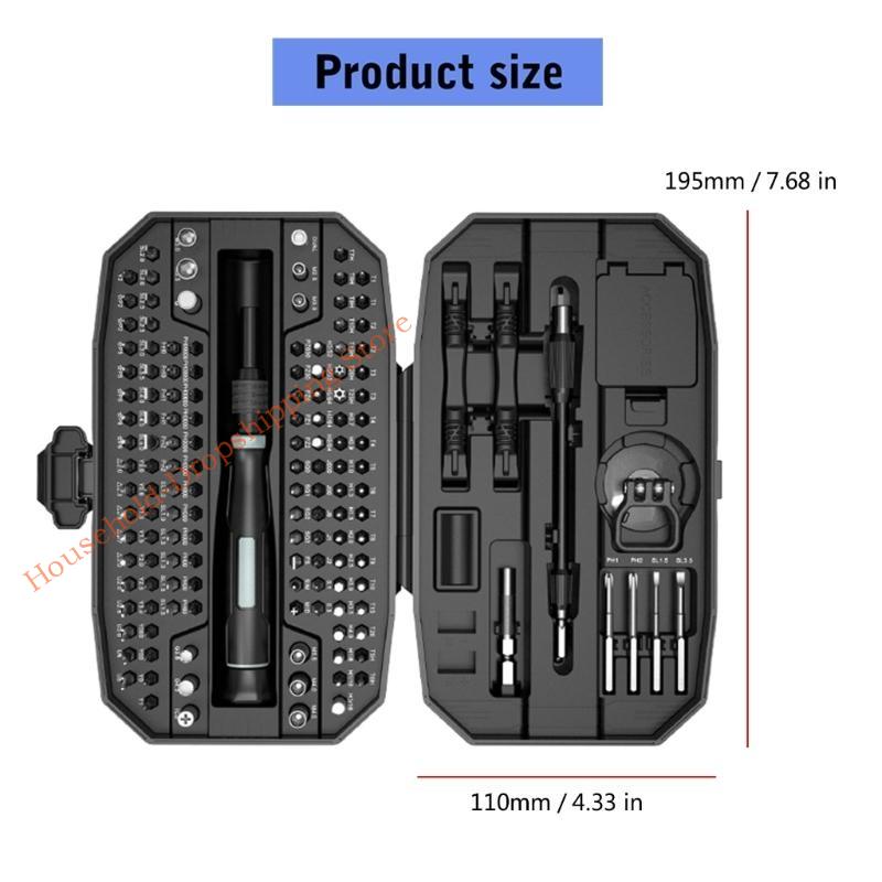 Professional Multifunctional Tool 152Pieces Screwdriver with Nonslip Grip for Home Maintenance Jewelry Watch Repair