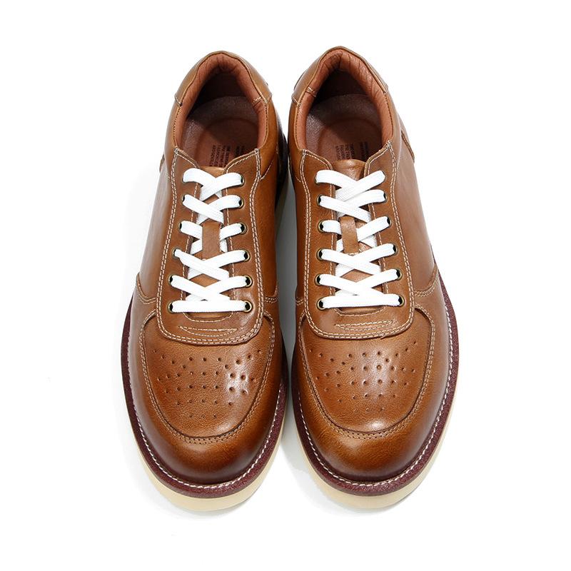 Air Force One Thick-Soled Muffin Shoes Men'S Casual Shoes Board Shoes Retro Polished Old Leather Shoes 2002-6