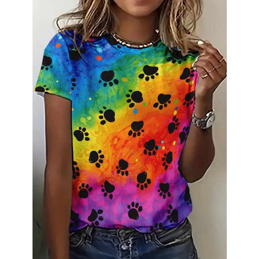 Animal Series 3D Digital Printed Tees Tops Women's Short Sleeved T-shirt Vintage Men's T-shirt