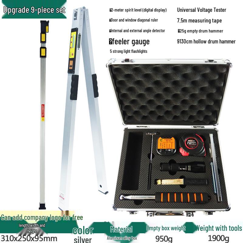 Professional Multifunctional Empty Drum Inspection Tool Set with 2m Straight Edge and Toolbox