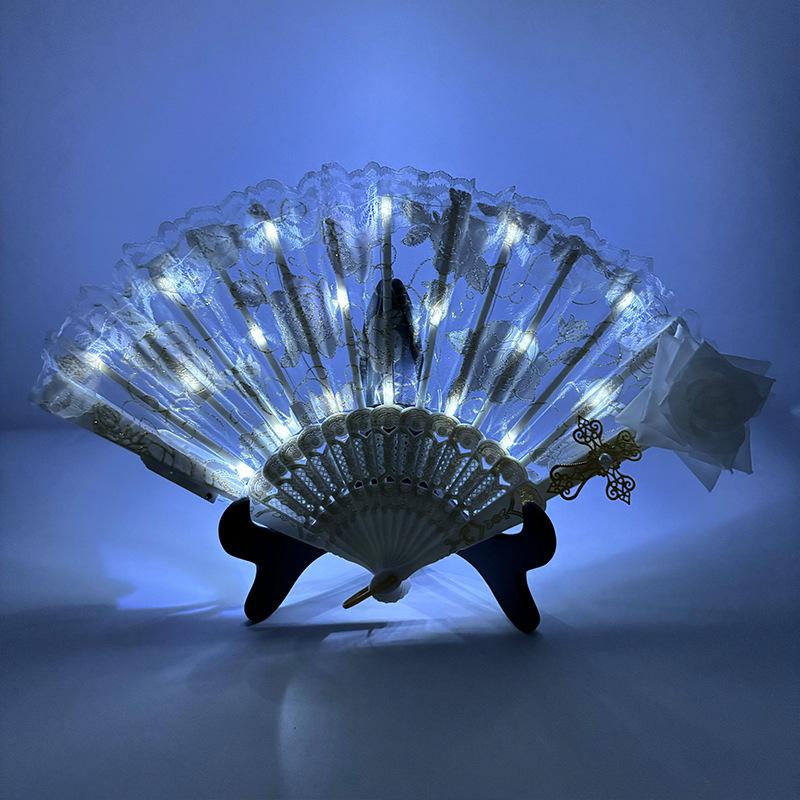 10-Inch LED Luminous Folding Dance & Disco Fan for Bodybuilding, Bars, and KTV Atmosphere