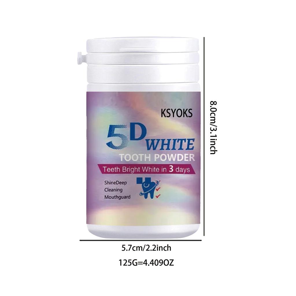 5D Bright White Tooth Powder, Deep Cleaning, Oral Protection, Bright White Teeth, Fresh Breath