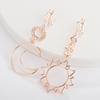 Elegant Rose Gold Moon And Sun Earrings Fashion Alloy Minimalist Jewelry For Women