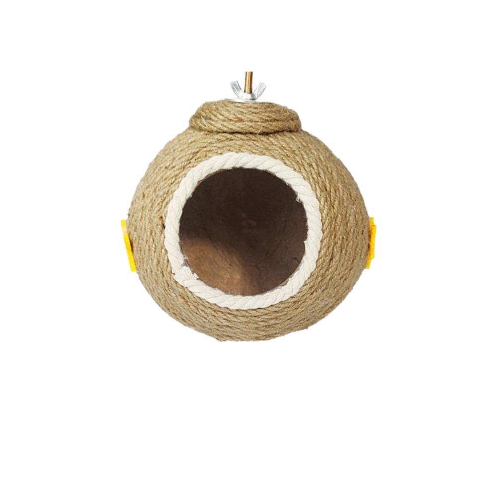 

Wear-resistant Coconut Husk Bird Cages Bite Resistant Hamster Bed Squirrel Bed Parrot Style D
