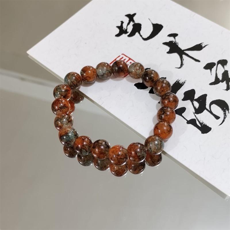 New Chinese-style Glass Bead Bracelet - A Unique and Exclusive Design for Women, Featuring A New Type of Lucky Charm Bracelet.