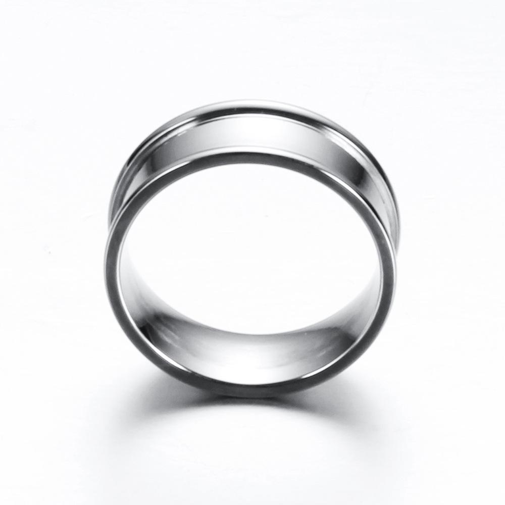 8MM Smooth Surface Stainless Steel Men's Fashion Ring - Simple, Versatile Design
