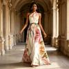 Women's Printed Long Dress Elegant Party Vacation Maxi Dress for
