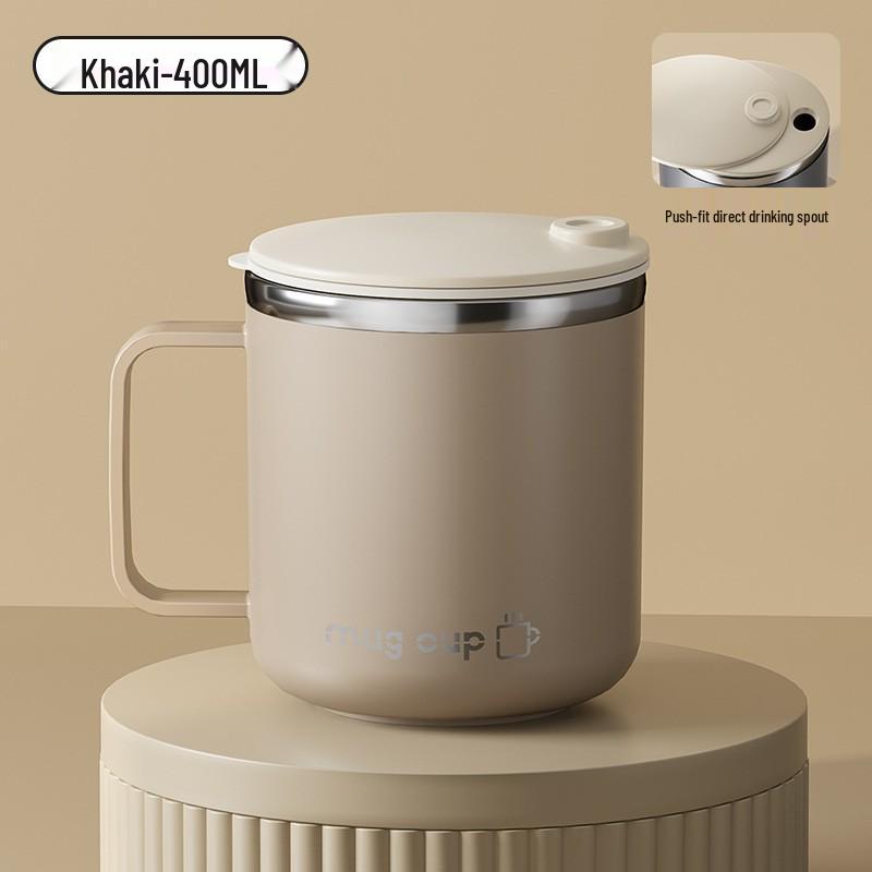 Large Capacity 304 Stainless Steel Mug with Lid & Spoon - Ideal for Coffee, Tea & Water Separation.