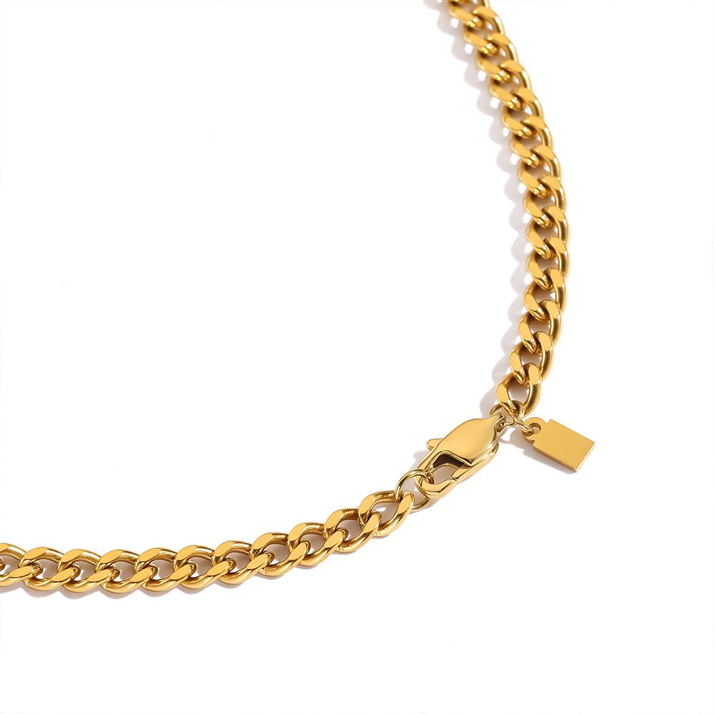 EMANCO Gold Color Stainless Steel Necklace Hip-Hop Style Cuban Chain Element Wear Trendy Fashion Men's Jewelry Necklaces