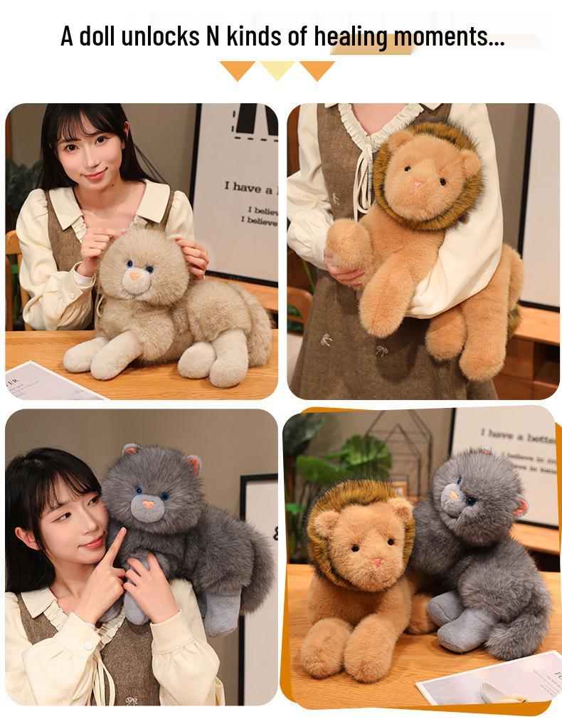 Realistic Cat & Dog Plush Animal Figurines: Cute, Soothing, and Interactive Toys
