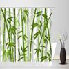 Bamboo Shower Curtain Green Bamboo Forest Tree Japanese Asain Art Rustic Wild Nature Plant Scenic Watercolor Fresh Spa