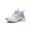 Anta Kids Wind Chaser 6.0 Test Measurement Shock Absorption Wear Resistant Low Top Running Shoes Kids Running Shoes White Purple 322429901-2