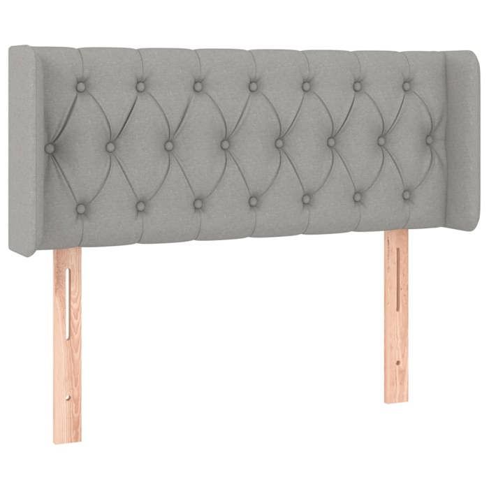 VidaXL Tête de Lit à LED Meuble de Chambre à Coucher Accessoire de Lit Simple Tête de Cadre de Lit Intérieur Gris Clair 3123562