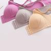 Women Front Closure Wireless Bras Gathered Without Steel Ring Solid Color Underwear Push Up Bralette Sexy Lingerie Plus Size Bra