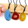Natural Agate Sheet Rough Stone Pendant Irregular Agate Rough Stone Necklace Pendant Colored Natural Stone Sweater Chain