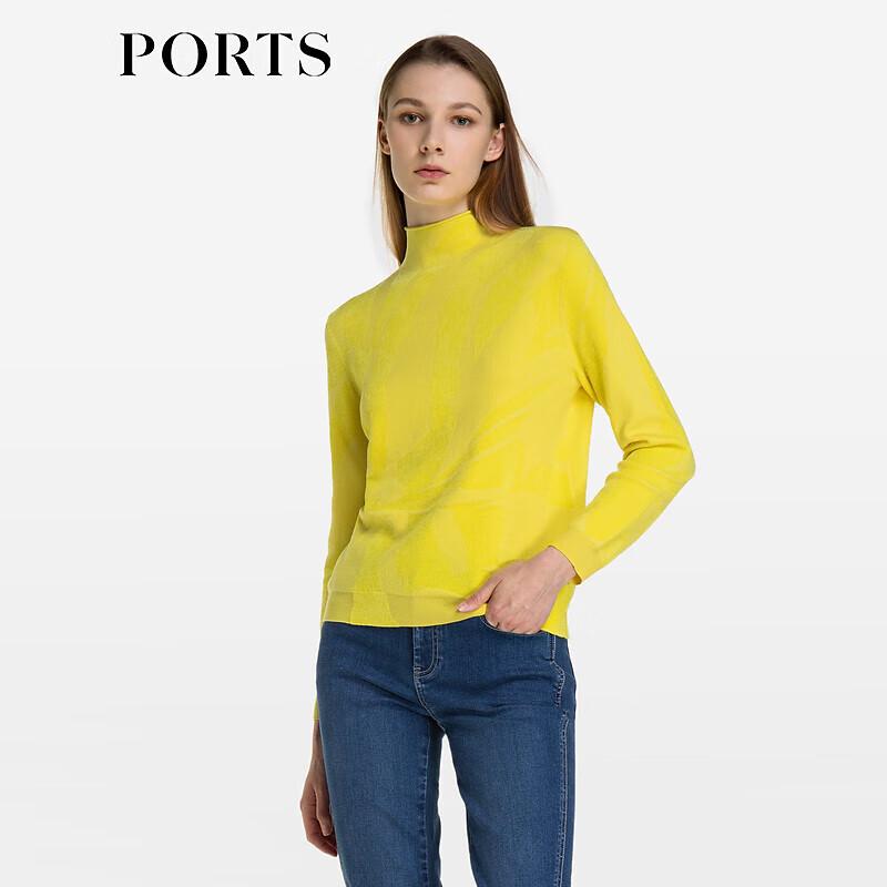 

PORTS Women s Striped High-Neck Slim Knit Pullover L