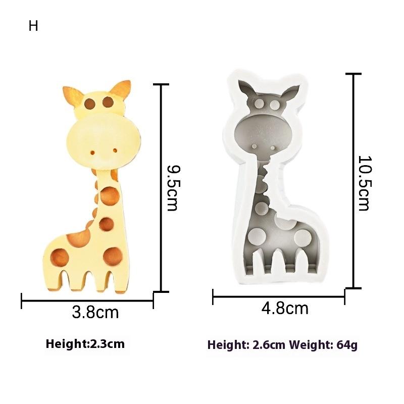 Making Supplies 1PCS 3D Dinosaur Giraffe Elephant Soap Candle Plaster Resin Decoration Silicone Animal Candle Mold