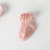 Cute Lace Ruffle Baby Socks Soft Kids Girls Short Socks With Rubber Soles Anti Slip Solid Color Infant Toddler Floor Socks