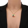 Ethiopia Map Necklace: Women’s Ethnic Geometric Titanium Steel Pendant Chain