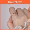 Elegant Copper Geometric Orange Ring For Women Chic Adjustable Fashion Accessory 2024