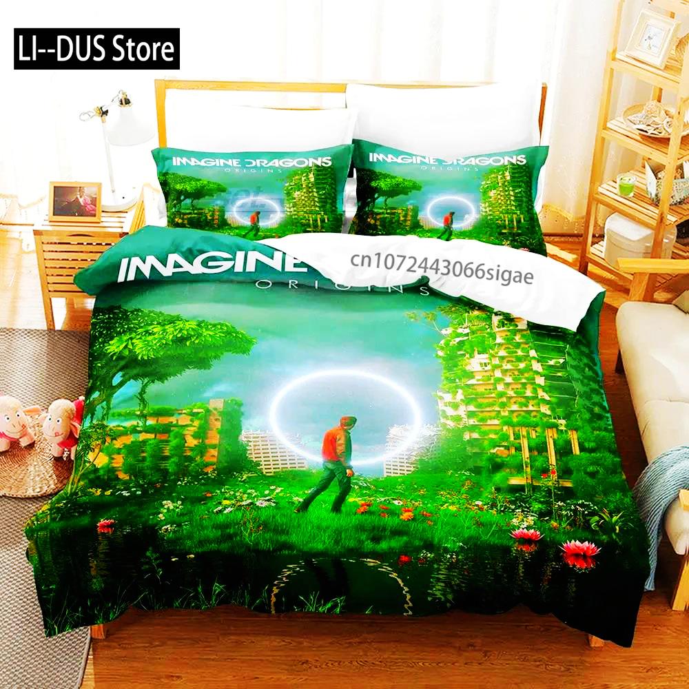 2024 Imagine Dragons Single Double 3D Printed Bedding Set For Boys Bedroom Queen King Size Quilt Cover Pillowcase