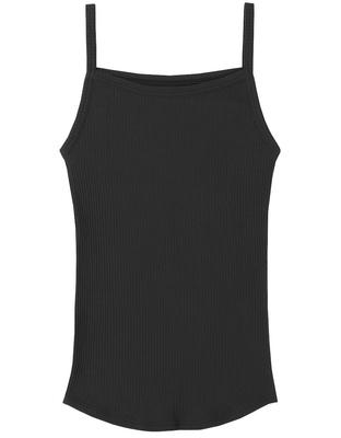 Unnanacool LS0100 Cotton Camisole Can Be Worn Either Front or Ribbed Cotton Sizes Women's 100% (Body Fabric) Back. Innerwear. BL, M.