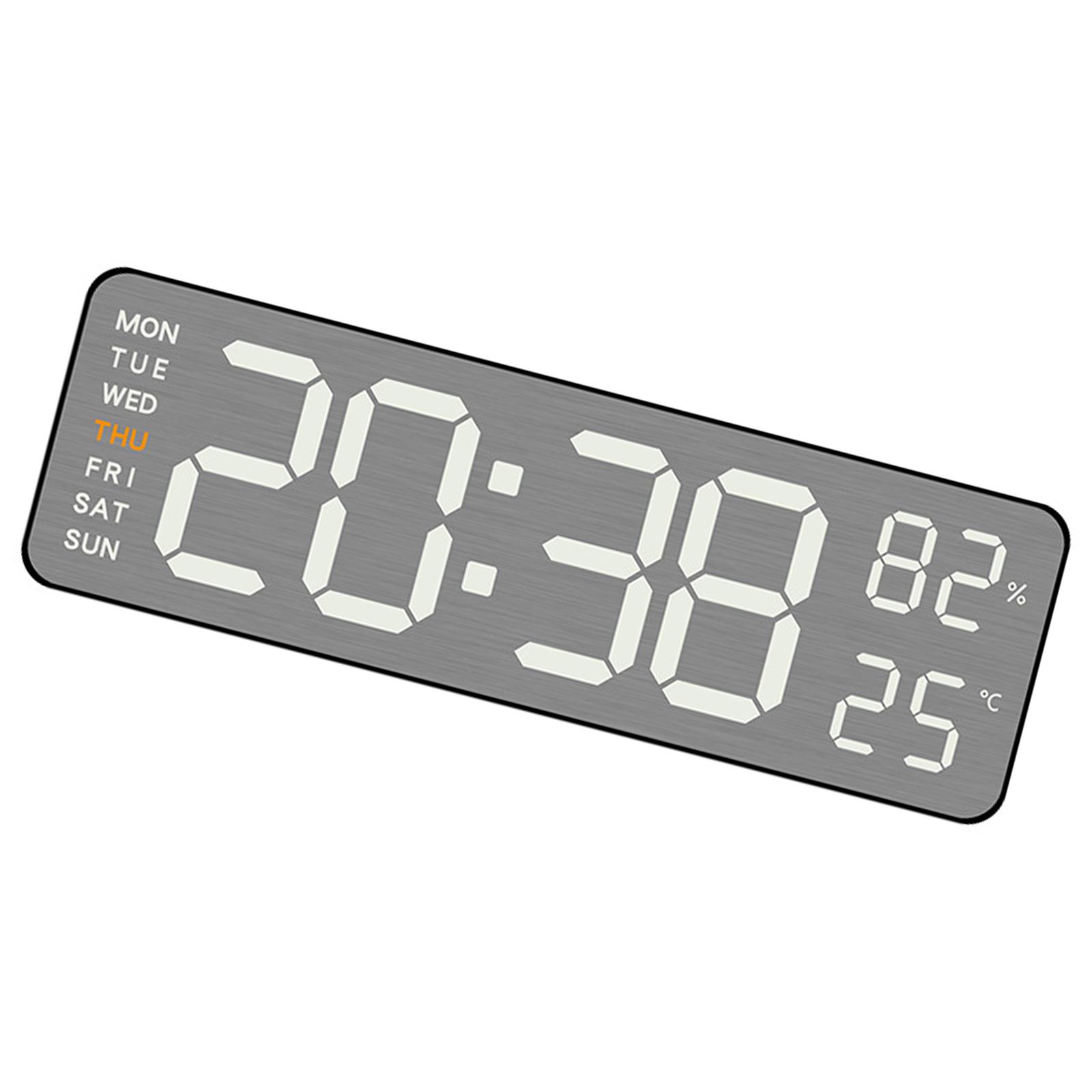 

Металлический светодиодный цифровой будильник с 12/24-часовым форматом и функцией летнего времени, питание от Type-C или батареи T1