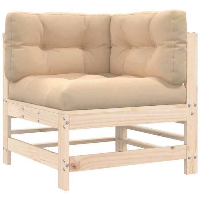 VidaXL Canapé d'Angle avec Coussins, Siège avec Dossier, Meuble de Jardin Terrasse Balcon Patio Extérieur, Marron Bois de 825653