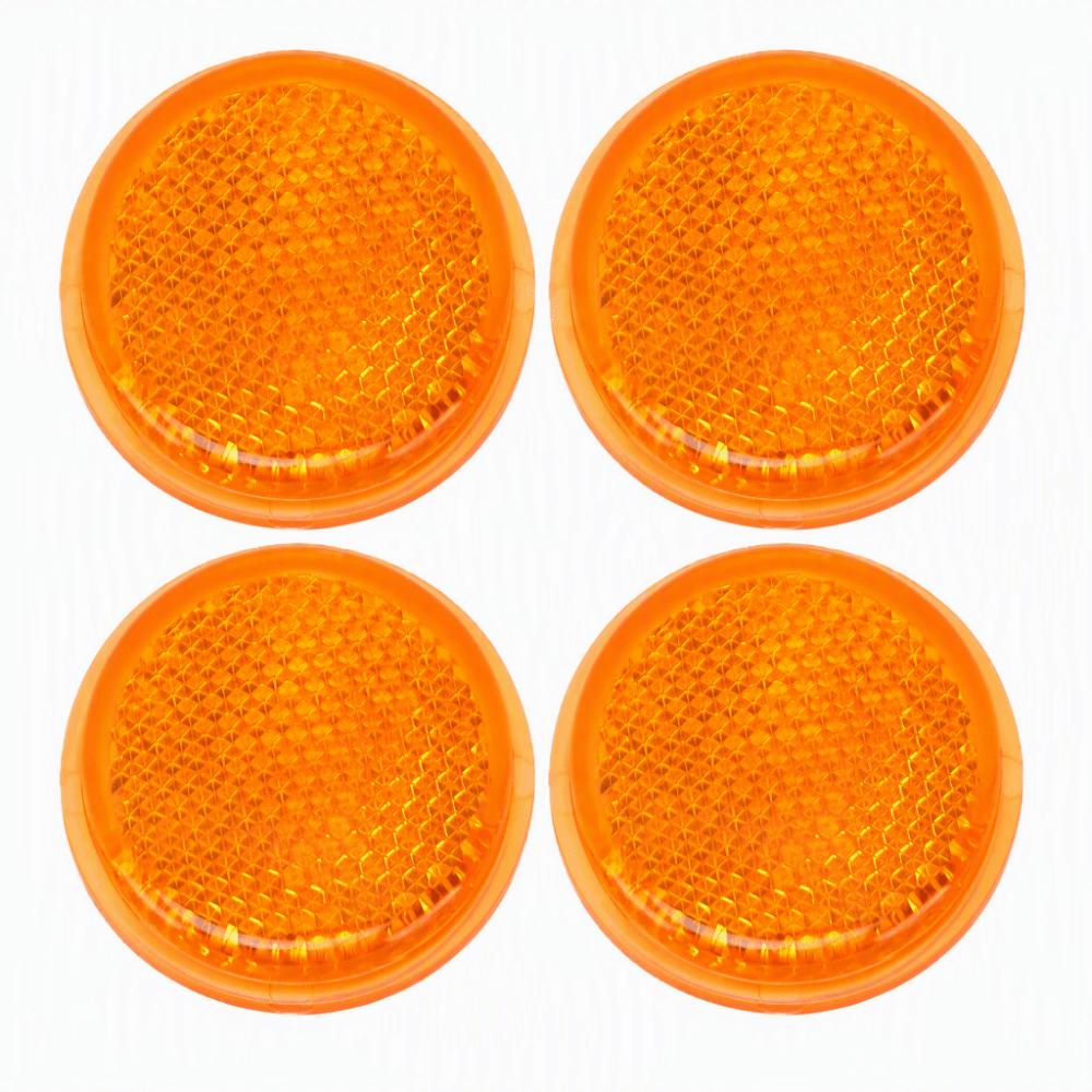 4Pcs Self Adhesive Adhesive Reflectors Plastic Warning Reflectors Round Safety Reflectors  Trucks